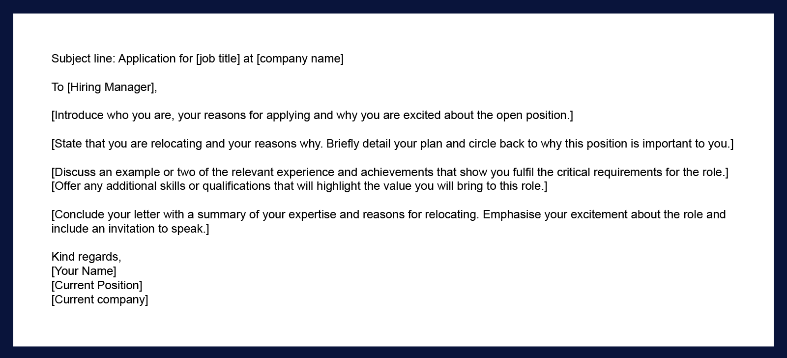 outline of cover letter