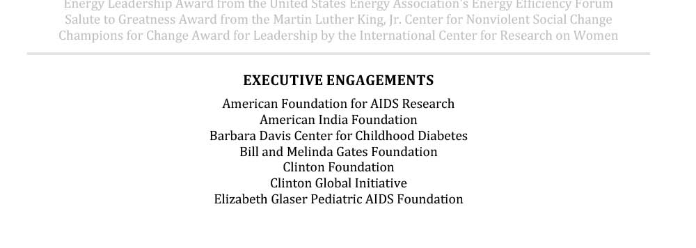 Sample Senior Resume Executive Engagement Section Hillary Clinton