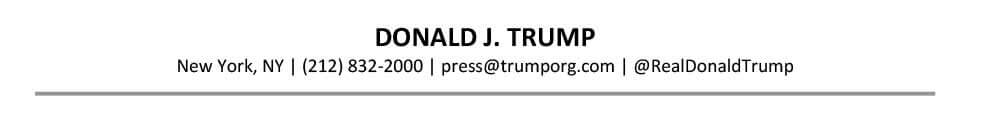 Senior Resume Header Sample Donald Trump