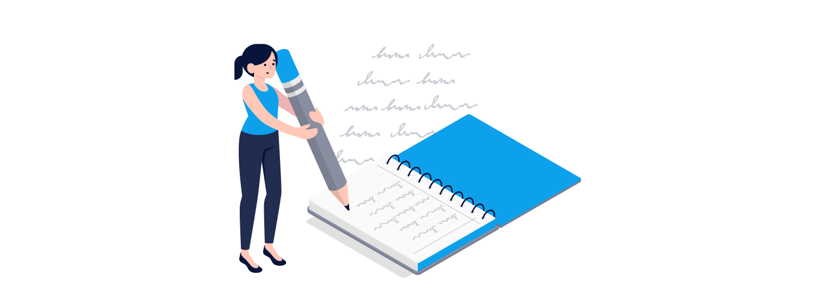 writing in a notebook