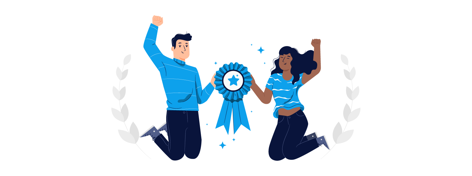 jumping with a prize ribbon